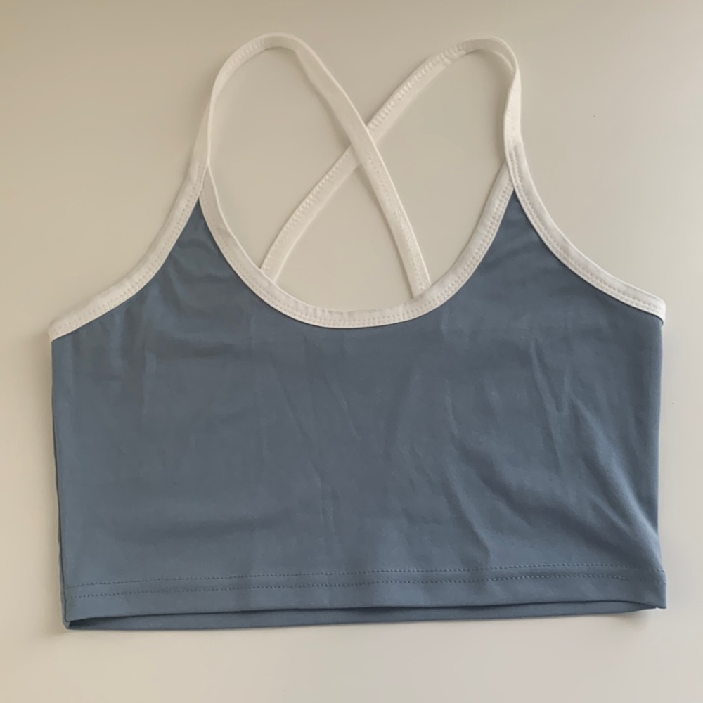 Cross cross blue top
